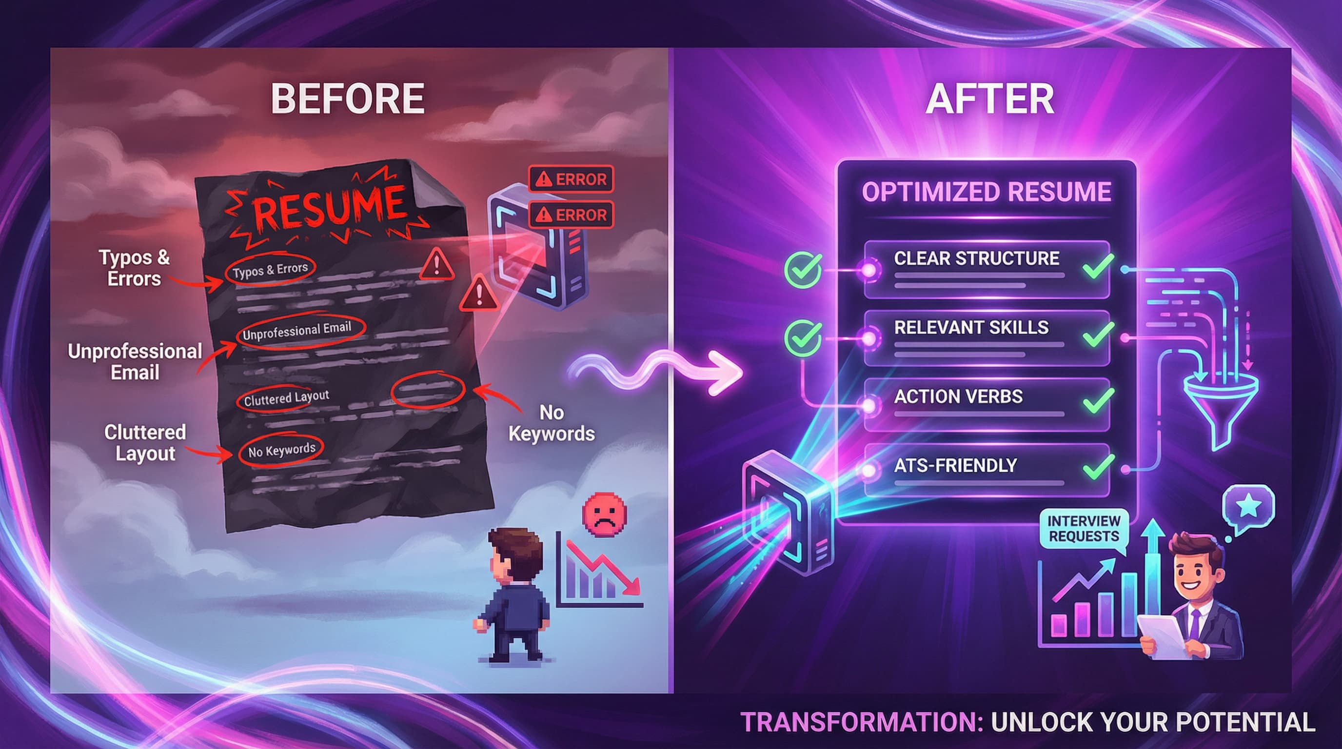 Resume before and after